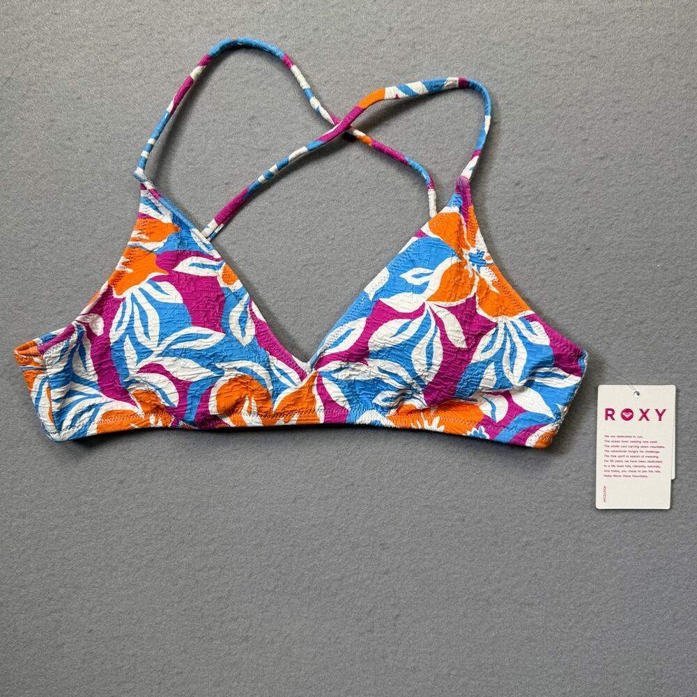 Roxy Juniors' Topanga Canyon Athletic Triangle Bikini Top multi Large $56